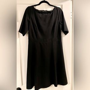 JCrew black, ponte knit, midi dress. Size 12. Never worn, with tags.